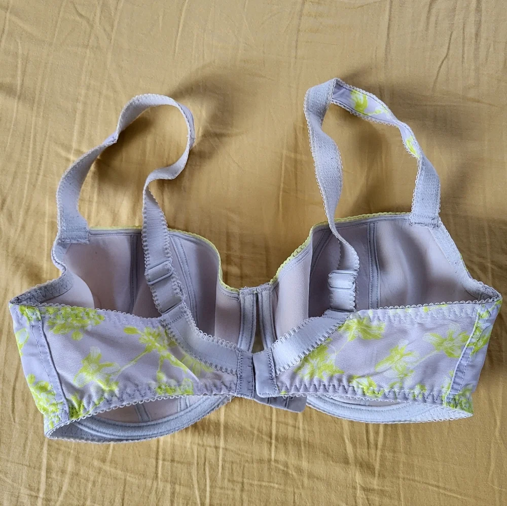 Freya Floral Bra in Lavender and Lime - Picture 2 of 4